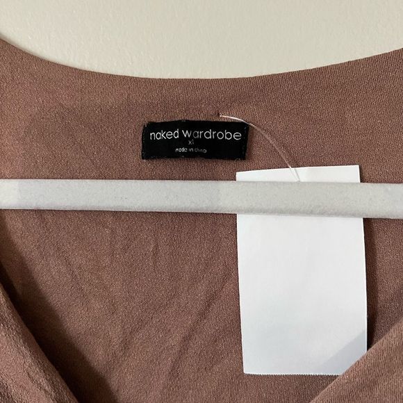 NWT Naked Wardrobe Longsleeve Ruched Shirt XL - Picture 3 of 4